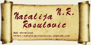 Natalija Rošulović vizit kartica